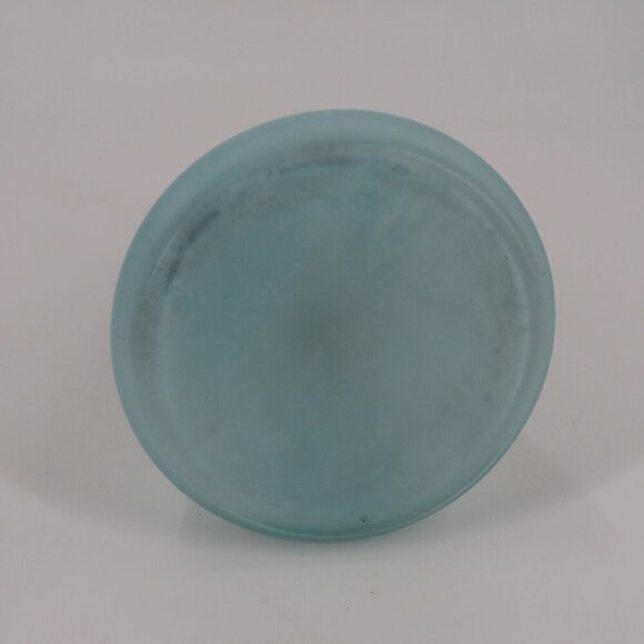 Antique Blue Satin Glass Gold Flower Floral Cruet Dressing Pitcher 6.9in Country - Picture 11 of 13